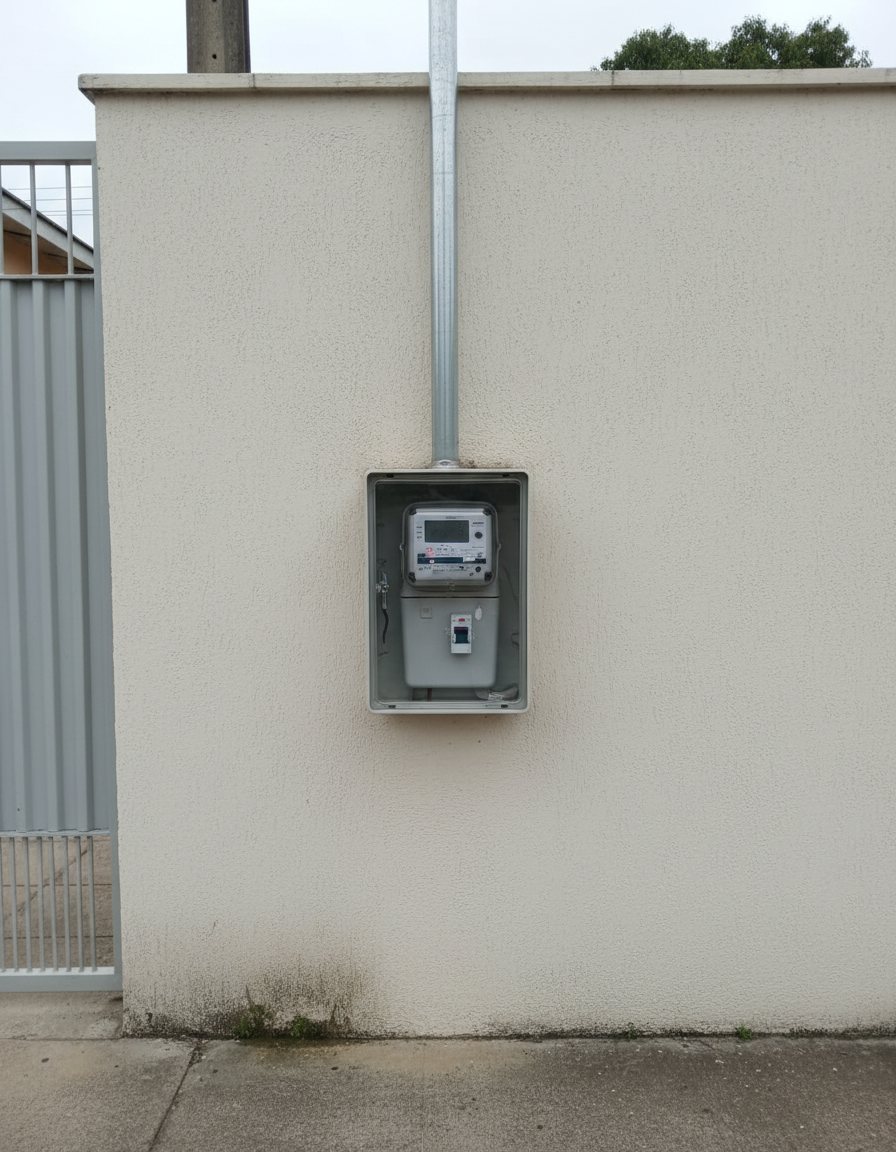 Medidor de energia elétrica sendo fotografado para o laudo